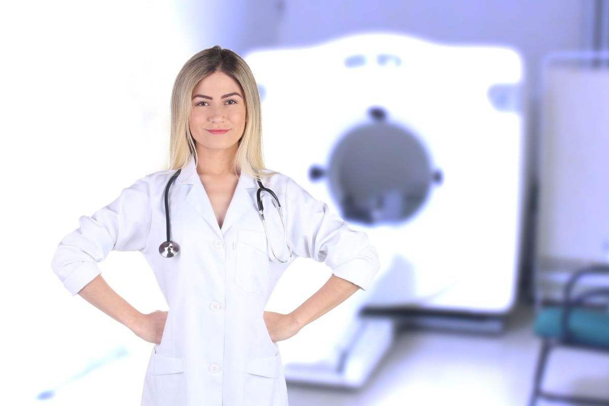Illustration for Radiation Oncologist occupation by Shada Migration Services.