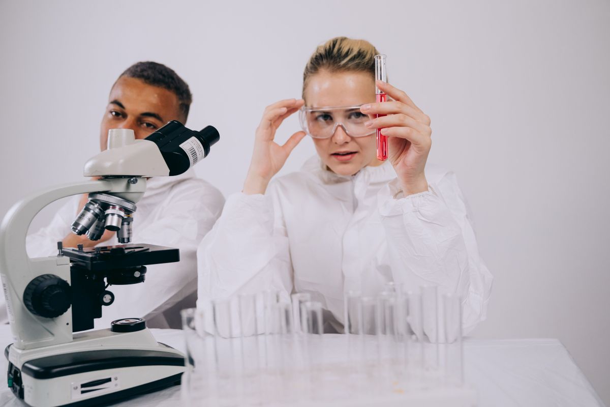 Illustration for Microbiologist occupation by Shada Migration Services.