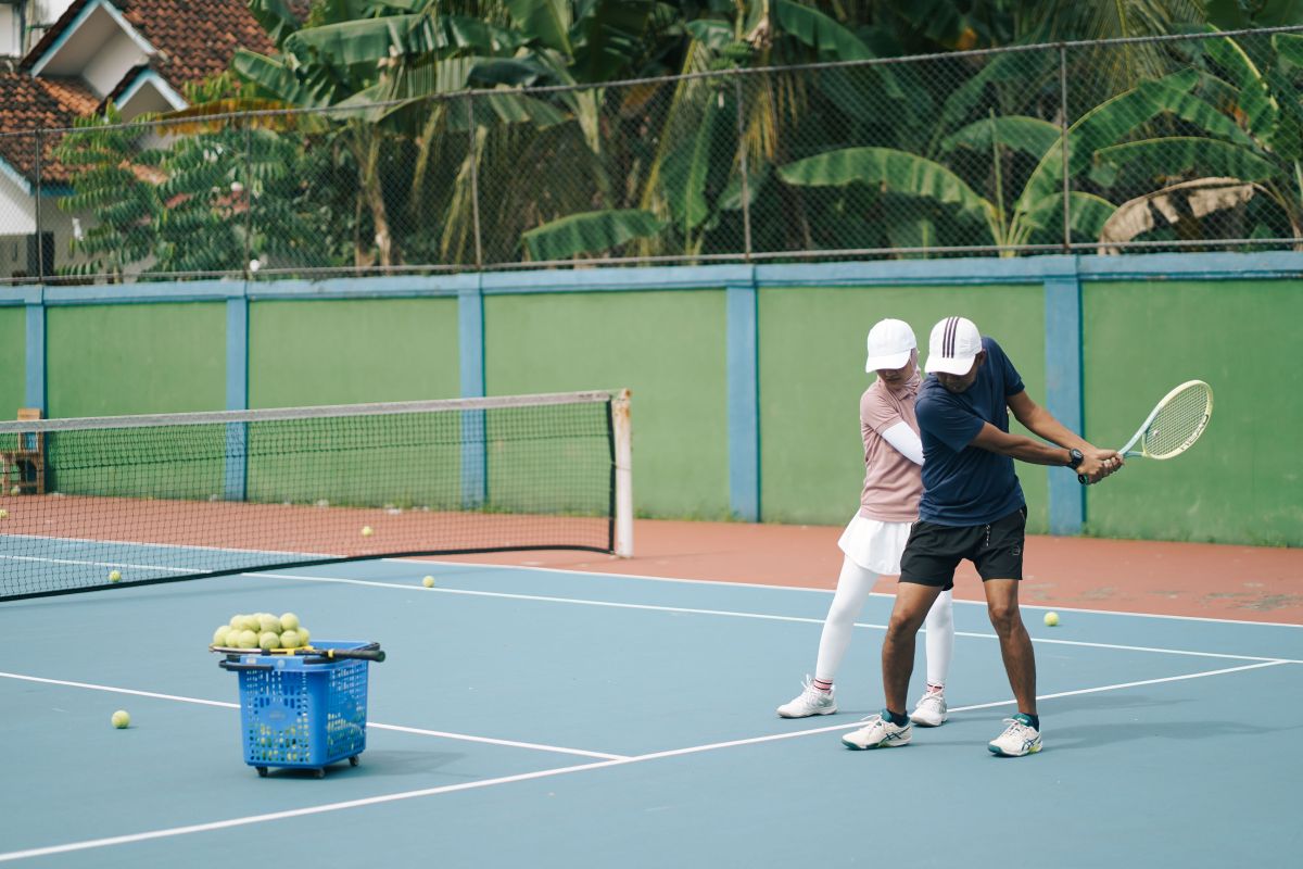 Illustration for Tennis Coach occupation by Shada Migration Services.